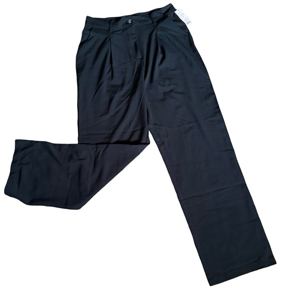 Wide Leg Black Trousers - Sz 10 - Picture 6 of 15